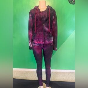 3 Piece Tie-Dye Hoodie and Leggings Set